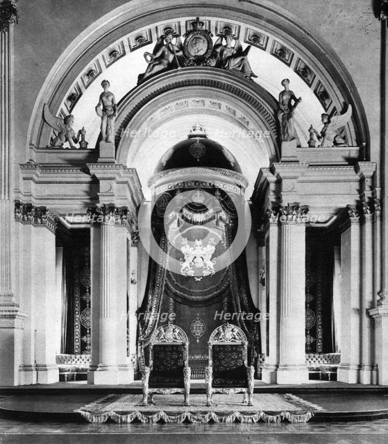 Thrones in the ball room at Buckingham Palace, London, 1935. Artist: Unknown
