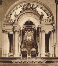 Thrones in the ballroom at Buckingham Palace, 1935