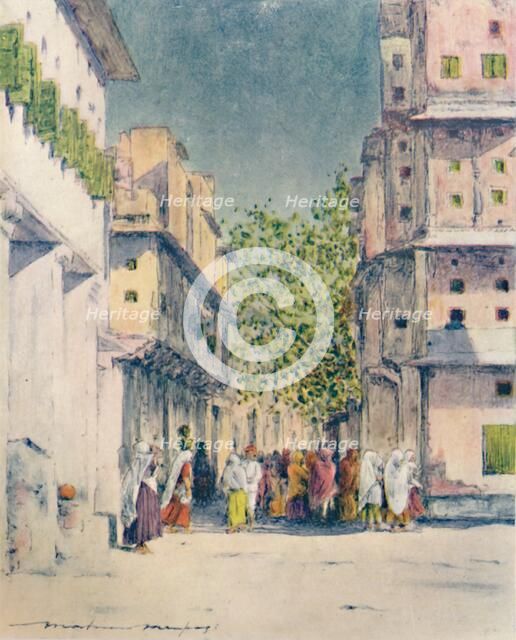 'Through the Streets of Delhi, 1905. Artist: Mortimer Luddington Menpes.
