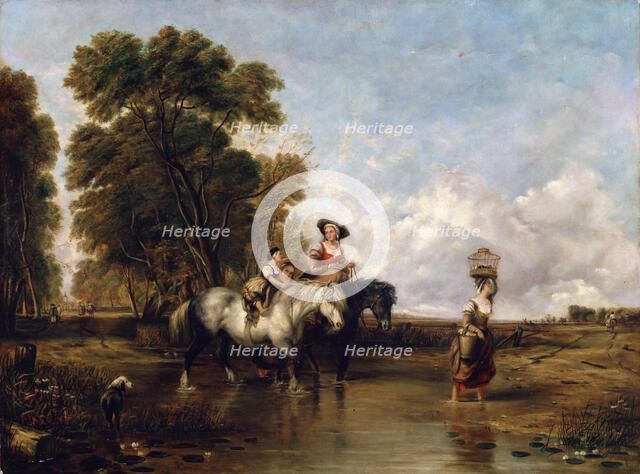 'Through a Ford', 19th century. Artist: William Shayer