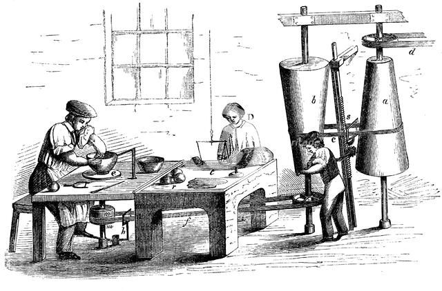 Throwing an earthenware vessel, c1860. Artist: Unknown