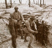 Throwing grenades, front line, c1914-c1918