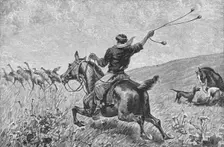 Throwing The Bolas c1885, (1890). Artist: Robert Taylor Pritchett
