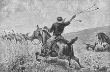 Throwing The Bolas c1885, (1890). Artist: Robert Taylor Pritchett