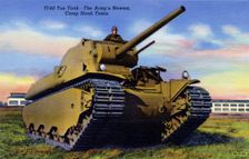 TI-60 Ton Tank, The Army's newest, Camp Hood, Texas USA, 1943