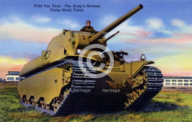'TI-60 Ton Tank, The Army's newest, Camp Hood, Texas', USA, 1943. Artist: Unknown