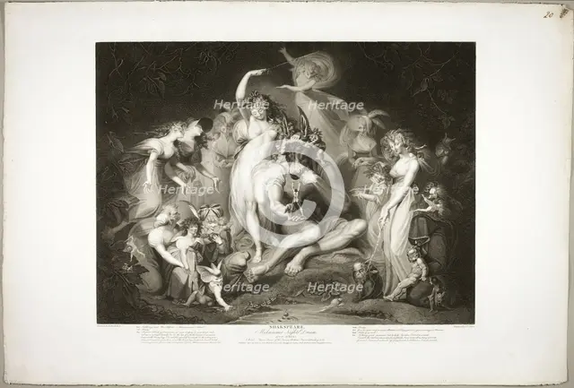 Titania and Bottom with the Ass's Head, 1796. Creator: Jean Pierre Simon.