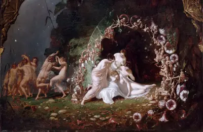 Gallery image of Titania Sleeping. Artist: Dadd, Richard (1819-1887)