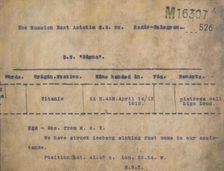 Titanic - Iceberg Telegram, 1912