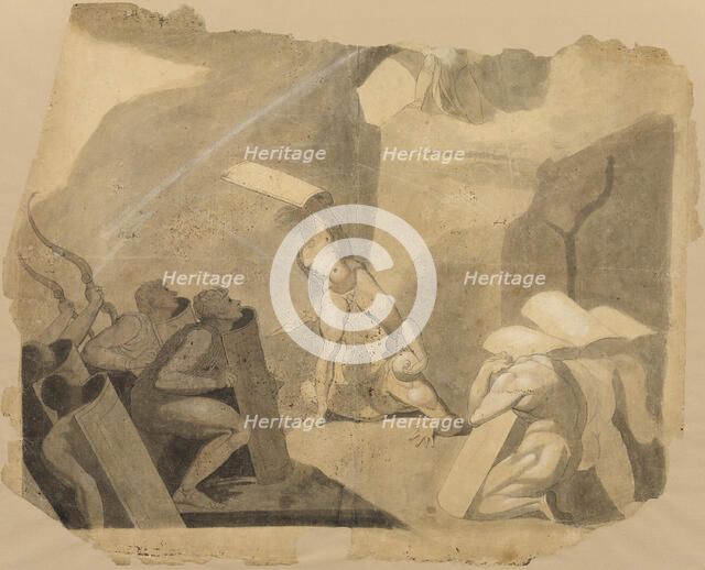 Titans Storming Mount Olympus, c.1770-72. Creator: Henry Fuseli.