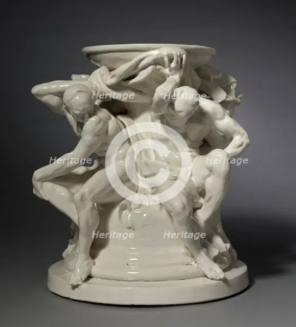 Titans, Support for a Vase, c. 1877. Creator: Auguste Rodin (French, 1840-1917); Albert-Ernest Carrier-Belleuse (French, 1824-1887), probably by.