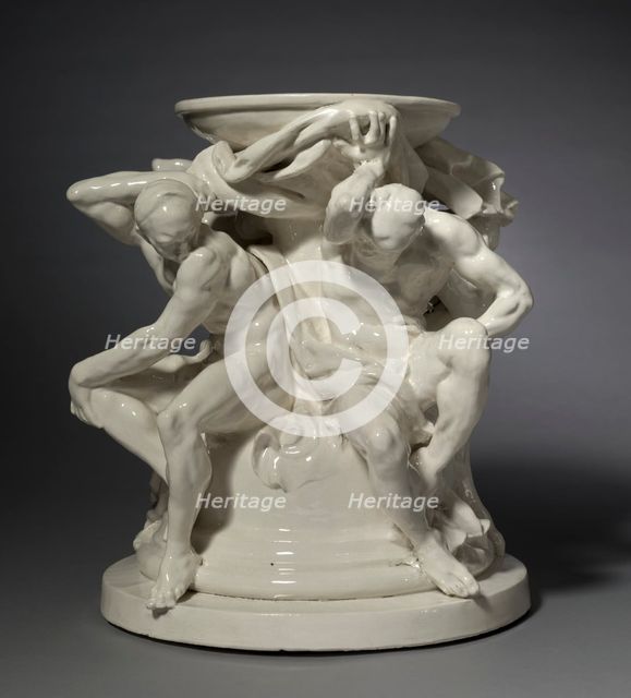 Titans, Support for a Vase, c. 1877. Creator: Auguste Rodin (French, 1840-1917); Albert-Ernest Carrier-Belleuse (French, 1824-1887), probably by.