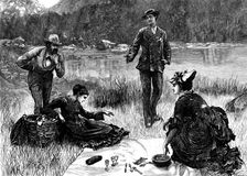 "Tita's Wager", drawn by H. Herkomer, 1873. Creator: Joseph Swain