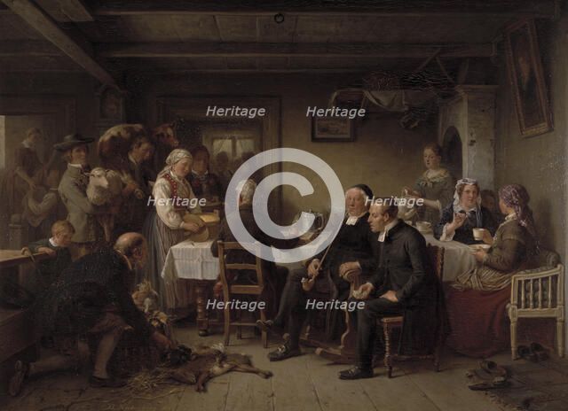 Tithe Collection in Skåne, 1865. Creator: Bengt Nordenberg.