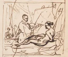 Titian Painting his Venus, (c1530s), c1860s. Creator: Nicaise de Keyser