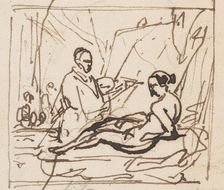 Titian Painting his Venus, (c1530s), c1860s. Creator: Nicaise de Keyser