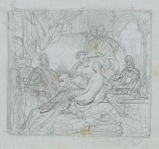 Titian Painting his Venus, (c1530s), c1860s. Creator: Nicaise de Keyser