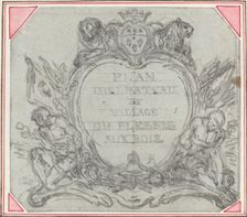 Title Cartouche for a Map of the Chateau and Village of Le Plessis aux Bois. Creator: Hubert Francois Gravelot