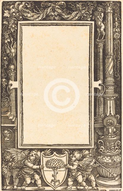 Title-Border with Putti Holding the Pirckheimer Arms, probably 1513. Creator: Albrecht Durer.