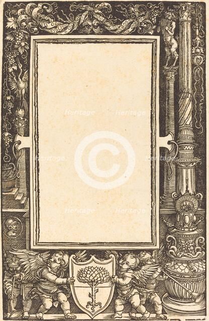Title-Border with Putti Holding the Pirckheimer Arms, probably 1513. Creator: Albrecht Durer.