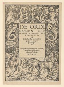 Title-border with Three Stags and a Hind, early 16th century. Creator: Hans Cranach