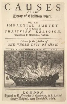 Title page: The Causes of the Decay of Christian Piety, 1667. Creator: Wenceslaus Hollar