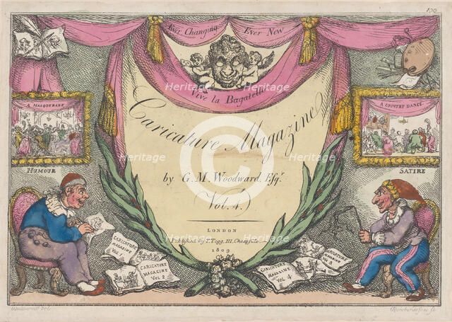 Title Page, The Caricature Magazine by G. M. Woodward, Vol. 4, 1809., 1809. Creator: Thomas Rowlandson.
