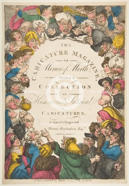 Title Page, The Caricature Magazine, or Mirror of Mirth, November 19, 1808. Creator: Thomas Rowlandson.