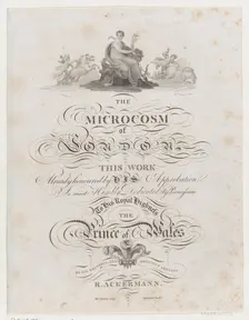 Title Page, The Microcosm of London, 1808., 1808. Creators: Robert Ashby, Thomas Williamson