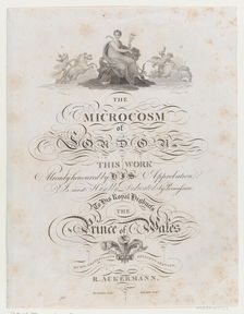 Title Page, The Microcosm of London, 1808., 1808. Creators: Robert Ashby, Thomas Williamson