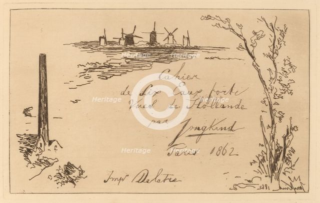 Title Page (Titre du cahier de six eaux-fortes), 1862. Creator: Johan Barthold Jongkind.