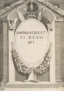 Title page to The Loves of the Gods 1531-60. Creator: Giulio Bonasone