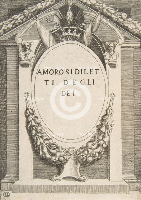 Title page to 'The Loves of the Gods', 1531-60. Creator: Giulio Bonasone.