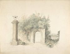 Title Page to a Group of Plans, Elevations and Scenic Interiors of Lea Castle, Worcestershire..., 18 Creator: Attributed to John Carter