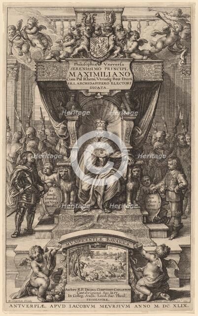 Title Page to "Philosophia Universia", 1649. Creator: Wenceslaus Hollar.