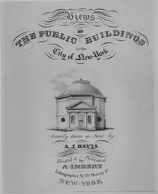 Title page: Views of the Public Buildings in the City of New York (Rotunda, Corner of Ch..., 1827. Creator: Anthony Imbert