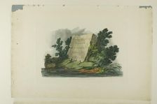 Title Page , Vignette, and plate one of the first number of Picturesque Views of Americ..., 1819/21. Creator: John Hill