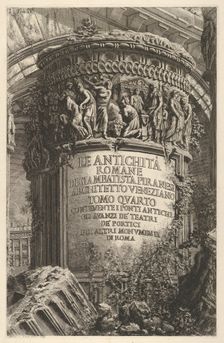 Title page: volume IV, The Antiquities of Rome by Giambatista Piranesi, Venetian Architec..., 1756. Creator: Giovanni Battista Piranesi