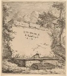 Title Page with Fountain, 1652. Creator: Karel Du Jardin