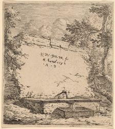 Title Page with Fountain, 1652. Creator: Karel Du Jardin