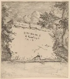 Title Page with Fountain, 1652. Creator: Karel Du Jardin