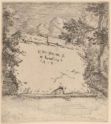 Title Page with Fountain, 1652. Creator: Karel Du Jardin
