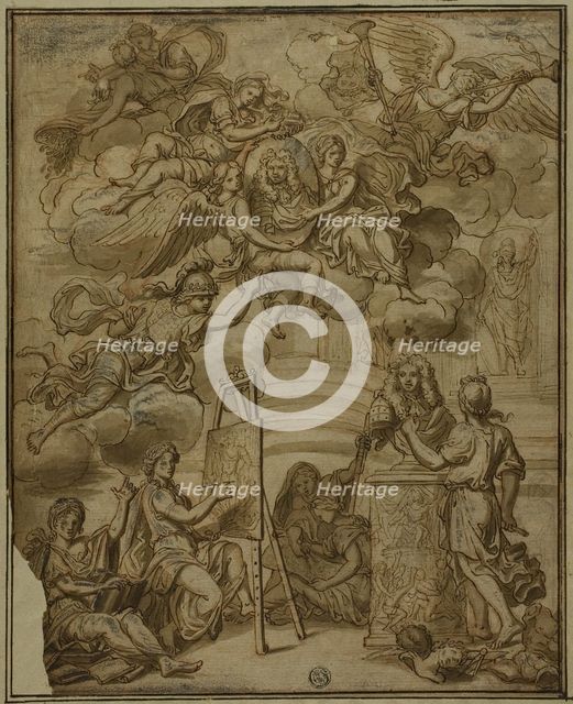 Title Page with Portrait of Viceroy of Naples, n.d. Creators: Unknown, School of Pierre Mignard.