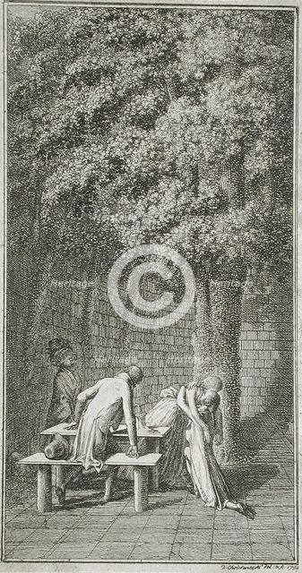 Title Page and Vignette for La Fontaine's 'Klara Du Plessis Un Klairant', 1794. Creator: Daniel Nikolaus Chodowiecki.