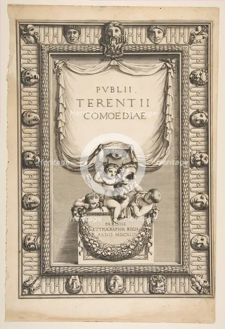 Title Page: Comedies of Terence (Publii Terentii Comoediae), 1642. Creator: Abraham Bosse.