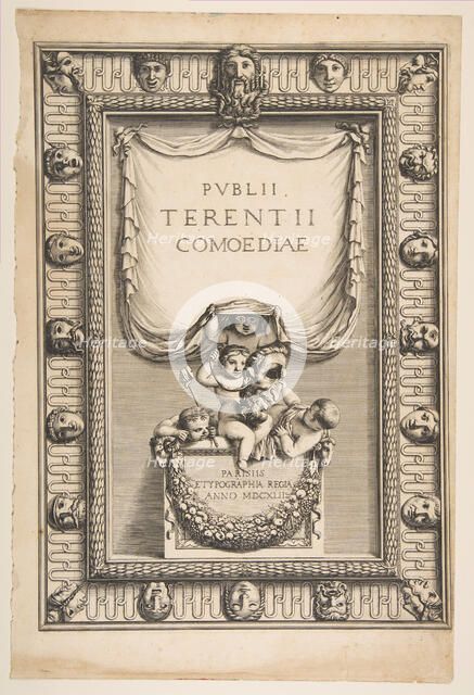 Title Page: Comedies of Terence (Publii Terentii Comoediae), 1642. Creator: Abraham Bosse.