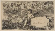 Title page: Cupid, from Game of Mythology (Jeu de la Mythologie), 1644. Creator: Stefano della Bella