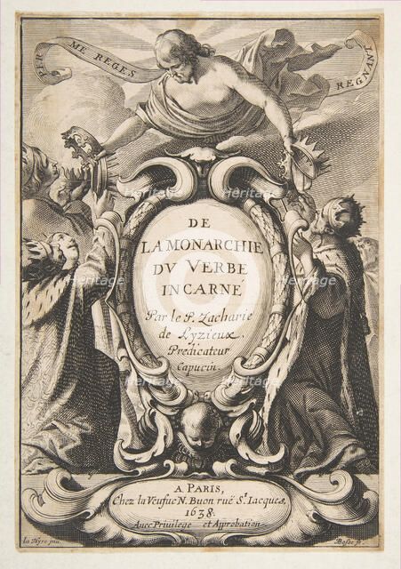 Title-page: De la Monarchie du Verbe incarné, 1638. Creator: Abraham Bosse.