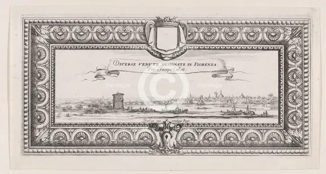 Title Page Designed for the Sale of the Series of Paysages Gravés pour Jean de Médicis..., ca. 1618. Creators: Francois Collignon, Israel Silvestre.