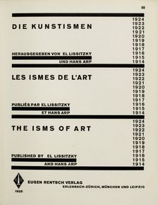 Title page: Die Kunstismen. (The Isms of Art) by El Lissitzky und Hans Arp, 1925. Creator: Lissitzky, El (1890-1941)